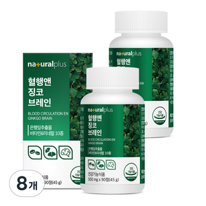 내츄럴플러스 혈행엔 징코 브레인 45g, 90정, 8개
