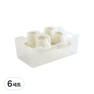 이지앤프리 이지킵 다용도 잡곡용기 IVORY 385ml x 4p + 트레이 소 B 세트, 6세트, 4개