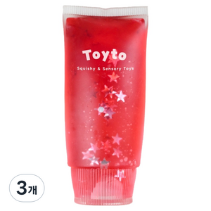 토이토 글리터 물감 슬랑이 160g, 레드, 3개