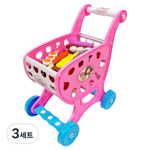 키즈토이 마트 놀이 꼬치구이 쇼핑카트, 혼합색상, 3세트