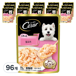 시저 1세 이상 강아지 주식파우치, 닭, 70g, 96개