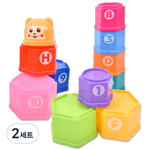 오즈토이 육각 컵쌓기, 혼합 색상, 2세트