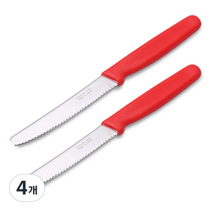 니켄 칼백화점 톱니과도, 레드, 4개