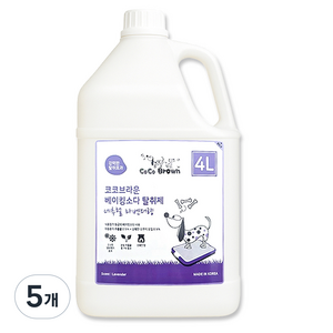 코코브라운 베이킹소다 반려동물 탈취제 네추럴 라벤더향, 4L, 5개