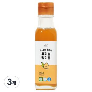잼먹 유기농 저온압착 통참깨 이유식 참기름, 참깨, 119ml, 3개
