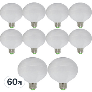 가온엘이디 LED 12W 숏타입 볼전구 화이트 10p, 전구색, 60개