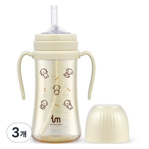토비앤몰리 토비 PPSU 빨대컵, 280ml, 3개, 토비 바닐라