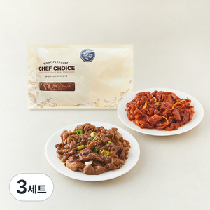 셰프초이스 갓 버무린 한돈 고추장 제육볶음 500g + 간장 제육볶음 500g + 양파 40g + 대파 40g 세트, 3세트