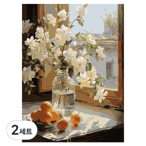 타미나요 간단한 DIY 그림그리기 + 우드프레임 세트, 햇살받는 치자꽃, 2세트