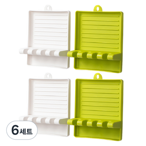 일상나눔 주방 조리도구 거치대 2종 x 2p 세트, 그린, 화이트, 6세트