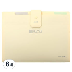 모닝글로리 클레버 5분류 간편 도큐멘트 파일, 6개, 아이보리