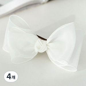 데코뷰 쉬폰 리본 커튼집게 9 x 15 cm, 화이트, 4개