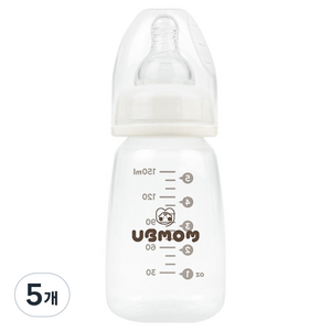 유비맘 신생아용 조리원 PP 젖병, 베이지, 150ml, 5개
