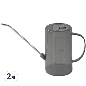 네오린 원예 도구 가드닝 물조리개 투명 물뿌리개 1.5L, 2개, 그레이