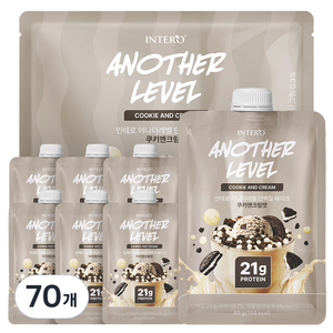 인테로 어나더레벨 단백질 쉐이크 쿠키앤크림맛, 45g, 70개