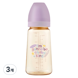 마더케이 베이직 PPSU 무꼭지 젖병 베베, 라일락, 280ml, 3개