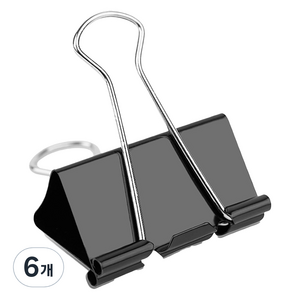 라이크존 클립 블랙 더블 집게, 51mm, 1개입, 6개