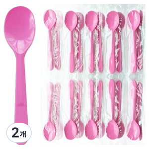 생활을그리다 디저트 아이스크림 스푼 러블리 핑크 12cm, 2개, 100개입