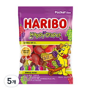 하리보 해피 그레이프 젤리, 100g, 5개