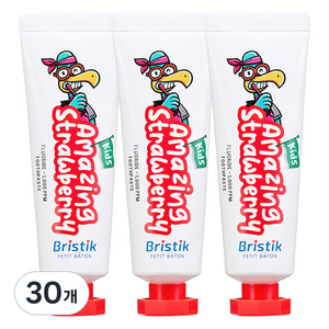 브리스틱 어린이 불소 케이엘 에스 치약 딸기향, 50g, 30개