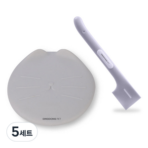 딩동펫 고양이 냥페이스 캔스푼 + 뚜껑 세트, 그레이, 5세트