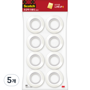 쓰리엠 스카치 초강력 다용도 테이프 리필 18mm x 20m 8롤, 5개, 투명
