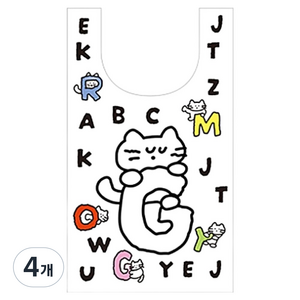 브런치브라더 로마네 리유저블백 S ver.3, 4개, 모그리 ABC 화이트