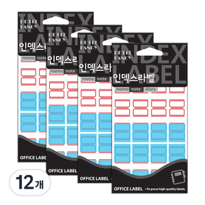 쁘띠팬시 보호 필름 라벨 견출지 20-F105R, 적색, 12개