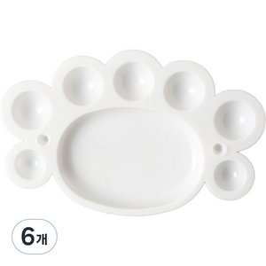 블루스토머 물감 파레트 꽃게형 화이트 17 x 24 cm, 8칸, 6개