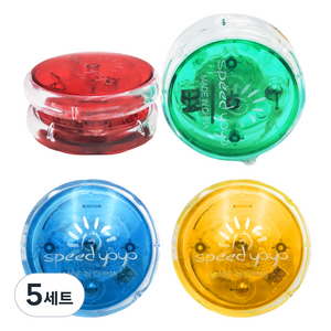 아가플러스 트윙클 스타 스윙 LED 요요 4종 세트, 레드 + 블루 + 옐로 + 그린, 5세트