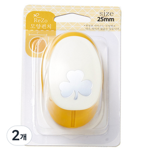 ReZo 모양펀치 25mm, 세잎클로버, 2개