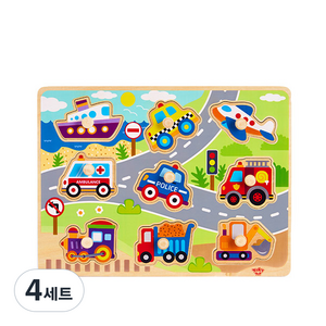 투키토이 교통꼭지퍼즐, 4세트, 9피스