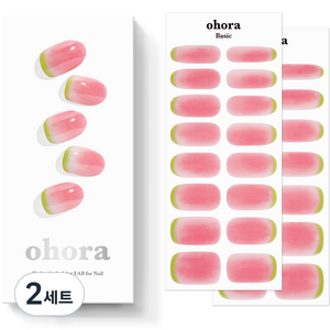 오호라 젤스트립 네일 N 소르베 세트, 핑크 + 라임, 2세트