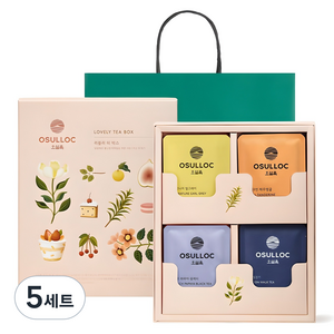 오설록 러블리 티 박스 선물세트, 웨딩그린티 3p + 달빛걷기 3p + 삼다연 제주영귤 3p + 레드파파야 블랙티 3p, 5세트