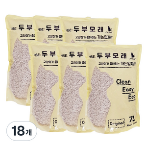 캣필드 고양이 가는입자 두부모래, 7L, 18개, 오리지널