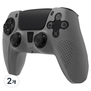 스페이스쉴드 소니 플레이스테이션 PS5 듀얼센스 호환 엠보 그립 미끄럼방지 논슬립 실리콘 커버 케이스, 그레이, 2개