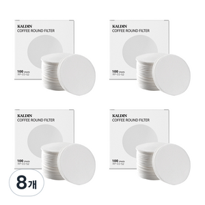 칼딘 모카포트 포터필터 여과지 더치커피기구 올 라운드 필터 화이트 82mm, 100개입, 8개