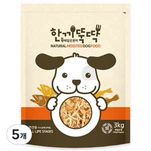 한끼뚝딱 전연령 강아지 황태담은 소프트사료, 연어+황태, 3kg, 5개