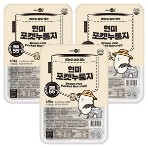 심플잇 현미 포켓누룽지, 429g, 3개