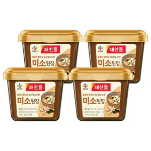 해찬들 물로만 끓여도 부드럽고 순한 미소된장, 450g, 4개
