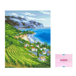 디클레어 액자 캔버스형 보석십자수 DIY 키트 40 x 50 cm, 저 푸른 초원 위에, 1세트