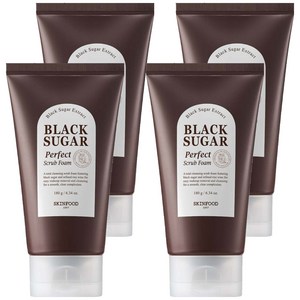 스킨푸드 블랙슈가 퍼펙트 스크럽 폼, 180g, 4개