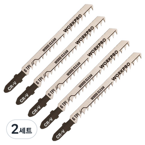 워크프로 CR-V 직쏘날 목재용 5p 세트 Clean sawing 100mm x 6T, 2세트, WP404008