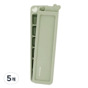 쁘띠누베 국내 제조 실리콘 완전밀폐 큐브 하트 멀티 6구, 셀라돈그린, 5개, 30ml