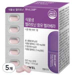 웰업 로엘 식물성 멜라토닌 함유 멜라베라 60p, 30g, 5개