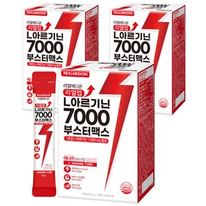 리얼메디온 리얼업 L 아르기닌 7000 부스터 맥스, 3개, 280g