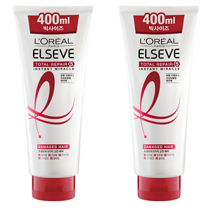 로레알파리 엘세브 토탈 리페어 5 인스턴트 미라클 헤어팩, 400ml, 2개