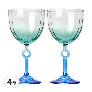 레이클 엘리트 와인잔 그린 블루, 270ml, 4개