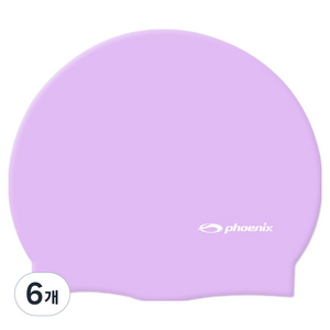 피닉스 실리콘 로고 솔리드형 수영모 PCS-02, 바이올렛, 6개