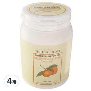 더허브스토리 대용량 버블바스 파우더 오렌지 앤 레몬향, 1kg, 4개